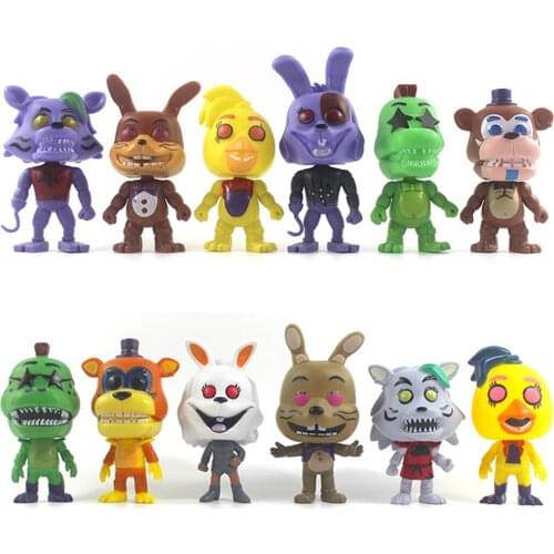6Pcs/set Game FNAF Toys Five Nights Midnight Figurine Dolls Toys Bear Foxy Fazbear Nightmare Action Figure for Kids Gift