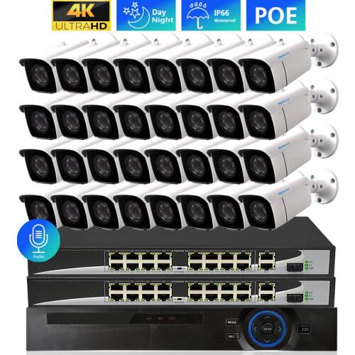 TOPROHOMIE H.265+ 32CH 4K POE NVR Kit 48V 4K 8MP CCTV security outdoor Camera Night Vision POE IP Camera Video Surveillance set