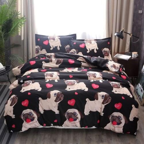 Love Bago Printed Duvet Cover and Pillowcase Kawaii Bedding Set 3pcs Home Textile Decoration Bedroom Queen King Full Size