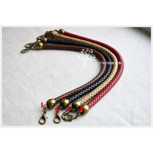 Colorful 36cm/56cm Pu knitted leather strap for purse handle for handbags 5pcs/lot