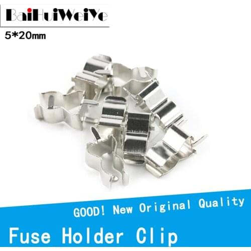 100PCS/lot PCB Soldering Mount 5x20mm Fuse Holder Clip Chassis 5*20mm Glass Quick Fast Blow Fuses Welding Holder
