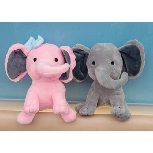 25cm cute elephant doll with curved nose small Elephant Plush Stuffed Toy childrens Playmate home decoration Christmas gift