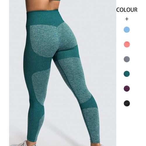 Hot Sale High Waist Yoga Pants Women Gym Clothing Seamless Collision Color Leggings Butt Lifting Trousers Fitness Sport Pants