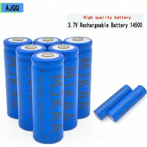 Sell Well AJQQ 14500 3.7V 1200mAh lithium Rechargeable Battery for Torch Mini Fan Gamepad and LED Flashlight Torch