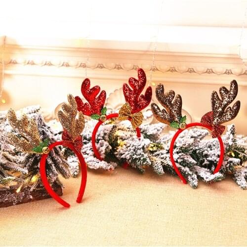 New Year 2021 Kids Gift Antler Headband Elk Christmas Tree Headwear Christmas Decorations for Kids Adult Natal Noel Navidad 2020