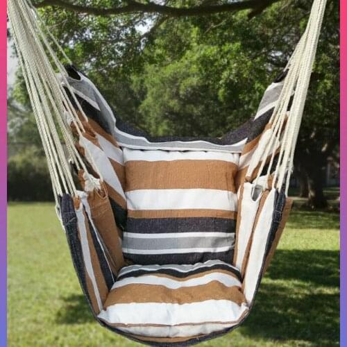 NewOutdoor Hammock Student Dormitory Single Lazy Rocking Chair Cloth Art Balcony Park Hanging Chair Hammock Garden Chair