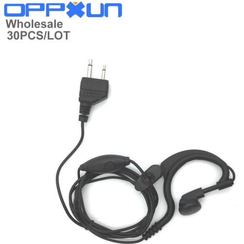 OPPXUN 30PCS/LOT 2 Pin PPT Radio Anti-noise Headset Microphone Earpiece For Cobra Vertex ICOM IC-V8 IC-V82 Walkie Talkie