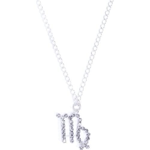 12 Constellation Pendant Bling Crystal Necklace Jewelry Choker Necklace Zodiac Sign Charm Necklace Birthday Gift Wish Card