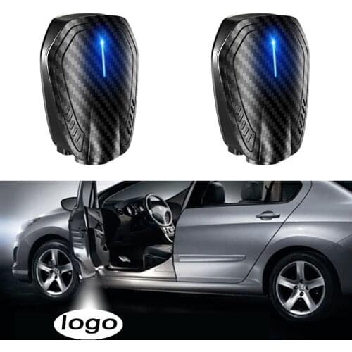 2 x Rechargeable Wireless Car Light Door Decor Shadow LED Welcome Laser Projector Lamp Car Interior Light Accessories Ornaments