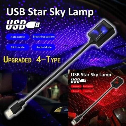 New USB Car Interior Roof Atmosphere Sky Starry Lamp Light LED Projector Light ky Ceiling Projector Free Installation