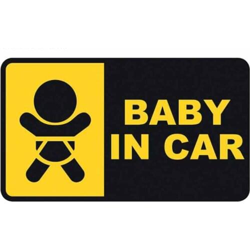 Dawasaru Baby In Car Warning Car Sticker Decoration Waterproof Decal Laptop Truck Motorcycle Auto Accessories PVC,13cm*7cm