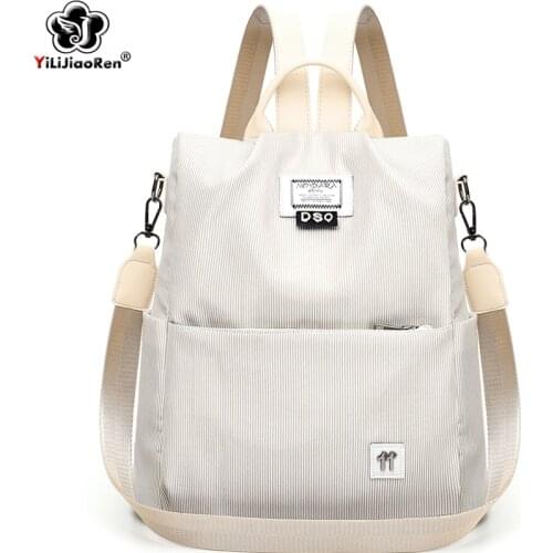 Fashion Anti Theft Backpack Women New Womens Corduroy Backpack Shoulder Bag Large School Bags for Girls Mochila Bagpack Pack