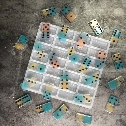 Dominoes Pai Gow Silicone Mold DIY Making Dominoes Epoxy Resin Crafts Cabochon Board Ornaments Resindominoes Game Mold