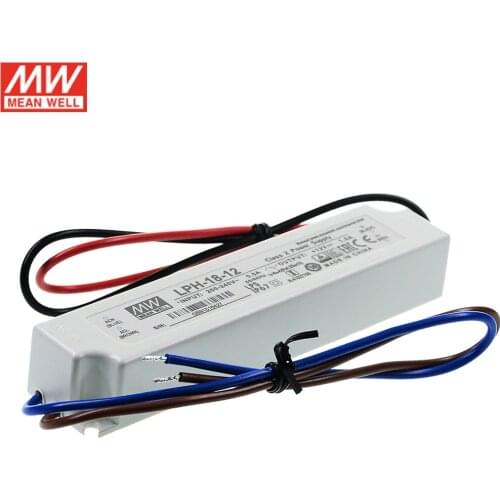 LPH-18-12 MEAN WELL LED driver Input 220VAC to 12VDC 1.5A 18W waterproof IP67 LED Switching Power Supply