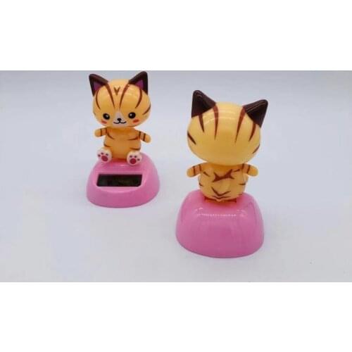 Solar Powered Dancing Toys Swinging Cat Toy Car Decor,Yellow