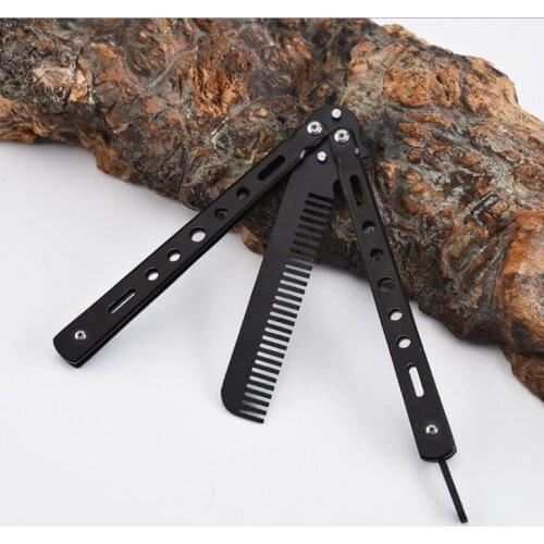 Stainless steel practice training butterfly knife Beard Moustache Brushes Hairdressing Styling Tool