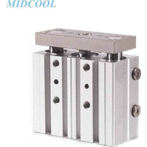 Air Cylinder TC TCM Series 10mm Bore TCM10 Tri-rod Cylinder Pneumatic Cylinder Bronze Bearing With Magnet Double Acting Type