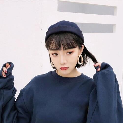 Womens Hat Unisex Landlord Embroidery Hip Hop Vintage Koepel Hat Casual Cotton Sailor Cap Rolled Cuff Breathable Brimless Hat