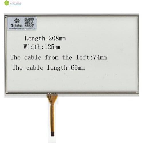 ZhiYuSun KDT-1924GT 208mm*125mm 9inch 4lines NEW touch screen panel TOUCH glass sensor 208*125 for DVD car touch screen