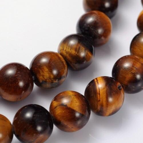 1 Strand Gemstone Beads Strands, Grade AB+ Tiger Eye, Round, about 8mm in diameter, hole: about 1mm, 15~16inches