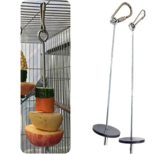 1Pcs Pet Parrots Birds Food Holder Support Stainless Steel Fruit Spear Stick Meat Fruit Vegetable Skewer Fruit Fork Hook