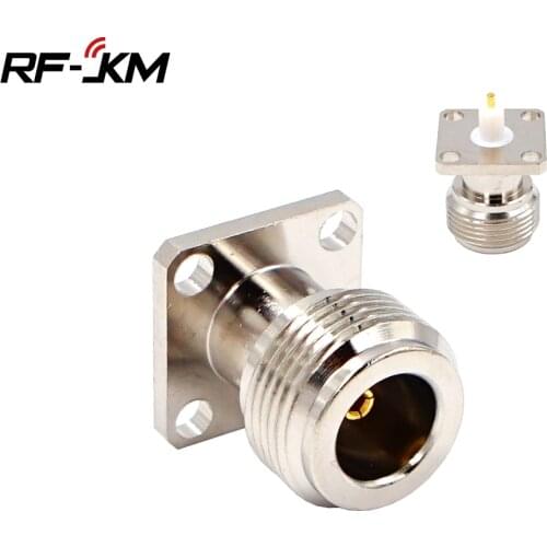 1Pcs N Female Jack 4-Holes Flange PTFE Solder Pannel Mount RF Adapter Connector