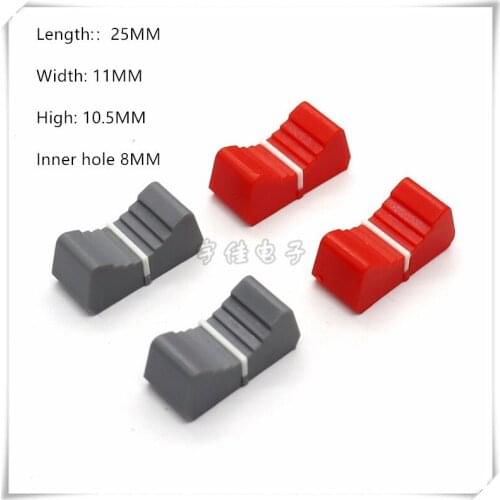 10 Piece 25*11*10.5MM straight slide potentiometer mixer push rod plastic cap console volume hat inner hole 8MM