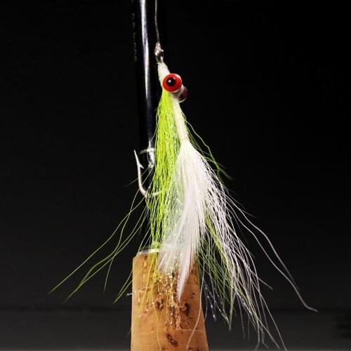 12pcs Clouser Deep Minnow 6 Colors 4 Sizes Saltwater Fishing Flies with Stainless Steel Hook Fly Fishing Lure Bait for Bass Pike