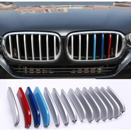 For BMW X5 X6 F16 F15 2014-2017 ABS Chrome Car Head Front Grille Decoration Sequins Trim 14pcs
