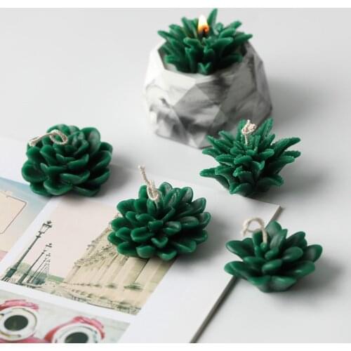3D Succulent Plants Candle Mold Cactus Silicone Mold Candle Holder Mold Gypsum Plaster Silicone Mould Candle Mould