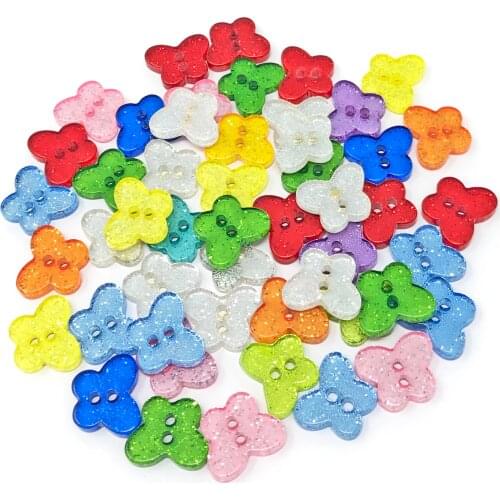 400pcs 13x11mm Multi Mixed Glitter Butterfly Buttons Resin Sparkly Wedding DIY Embellishments Scrapbooking Wedding Cardmaking