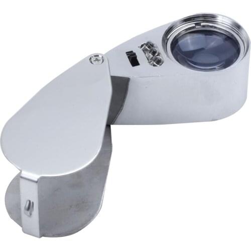 40x LED Pocket Magnifier Jeweller Eye Glass Loop Lens Magnifying Loupe UV Light