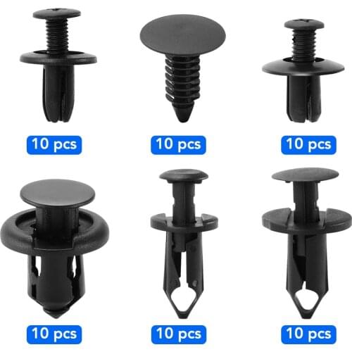 60pcs Mixed Auto Fastener Clip for Lifan Solano X60 X50 X70 520 620 320 Motorcycle