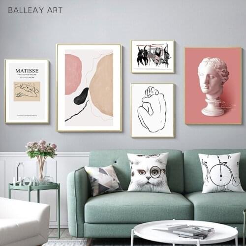Abstract Vintage Nordic Canvas Paintings Matisse Art Posters Prints Milos Venus Wall Art Picture for Living Room Home Decoration