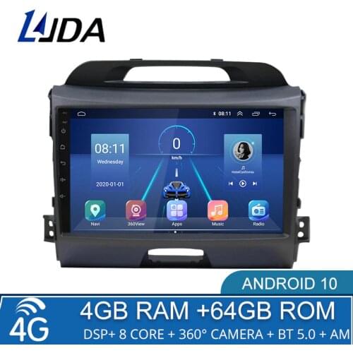 4G+64G DSP Android 10 Car Multimedia Player For KIA Sportage 2010 2011 2012 - 2015 2016 2 Din Car Radio GPS Stereo WiFi NO DVD