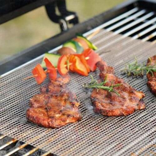 BBQ Grill Mat Glass Fiber Grilling Pad Non-stick Barbecue Baking Liners Reusable Cooking Sheets Bakeware Sheet Easy Clean GCF025