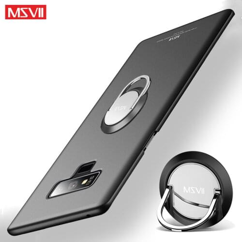 MSVII Case For Samsung Galaxy Note 9 8 Case Ring Slim Scrub Coque For Samsung Note 9 8 Case Holder PC Cover For Galaxy Note 9 8