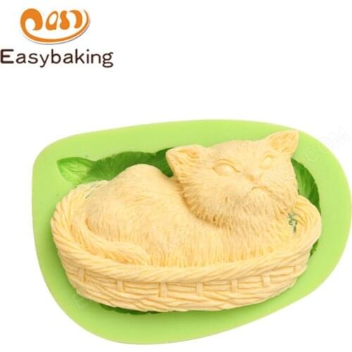 Angry Cat Mold Silicone Soap Handmade Mould Fondant Cake Decorating Sugarcraft Baking Tools
