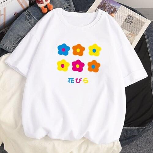 Summer Fashion Men Women Loose Hip Hop Casual TShirt Cotton Harajuku Tees Ulzzang Floret Print Short Sleeved Oversized T-shirts