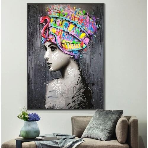 African girl Graffiti Wall Art Paintings Print On Canvas Portrait Art Posters And Prints Wall Pictures For Modern Home Decor