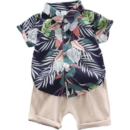 Baby Boys Girls Summer T Shirt+Short 2PCS Clothing Set Infant Kids Hawaii Beach Tracksuit Children Sports Suit Toddler Clothes