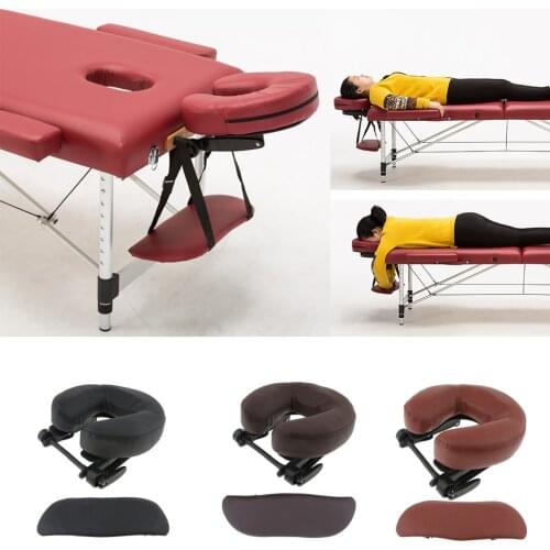 3pcs Massage Set Foam PU Leather Cover Face Cradle Cushion+Arm Support Pillow+Adjustable Base for Acupressure Massage Table Bed