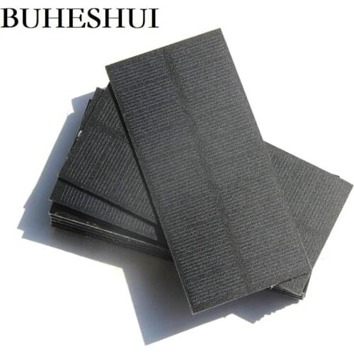 BUHESHUI 260MA 5V Monocrystalline PET Solar Panel SolarModule DIY Solar Cell Battery Charger For 3.7v Education 131*61MM 10pcs