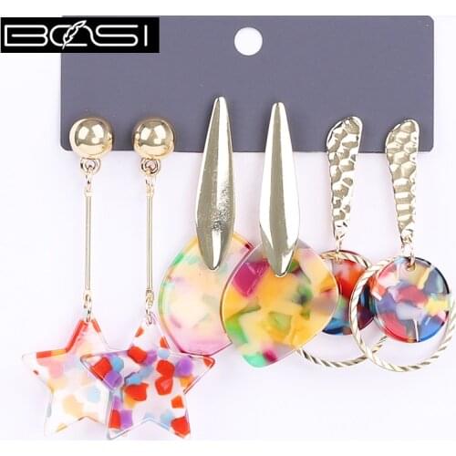 BOSI Acrylic set earrings set fashion jewelry drop earrings Women luxury long earrings simple earring hoops cute earings 2021 cc