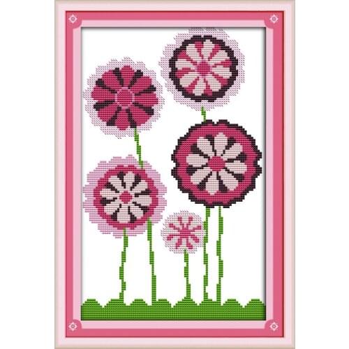 Purple flowers cross stitch kit animal18ct 14ct 11ct count print stitching embroidery DIY handmade needlework plus