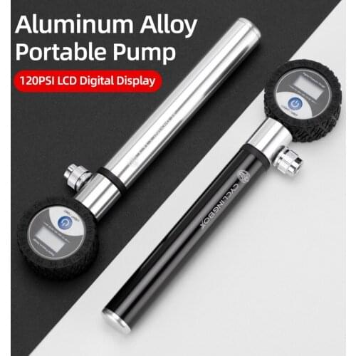 Mountain bike high pressure pump portable mini road bike with hydraulic meter inflatable tube basketball pumps