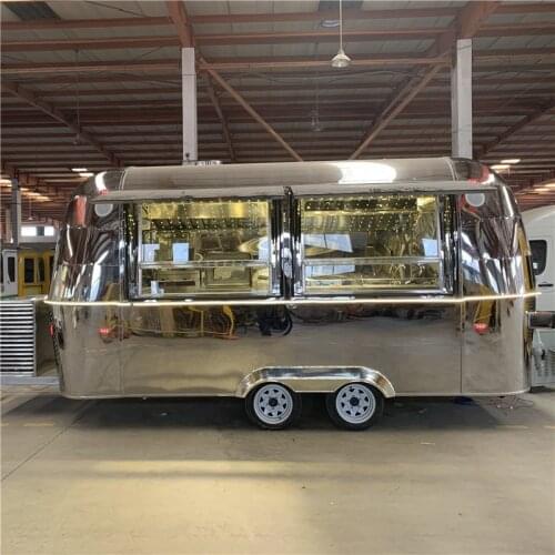 Stainless Steel Mobile Food Carts Trailer Truck Outdoor Airstream Food Kiosk Ice Cream Truck