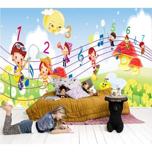 Custom papel DE parede infantil, cartoon characters for children room sofa TV wall waterproof vinyl papel DE parede