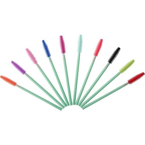 100 pcs Disposable Silicone Eyelashes Brushes Mascara Wand Eye Lashes Cosmetic Brushes Eyelash Extension Makeup tools