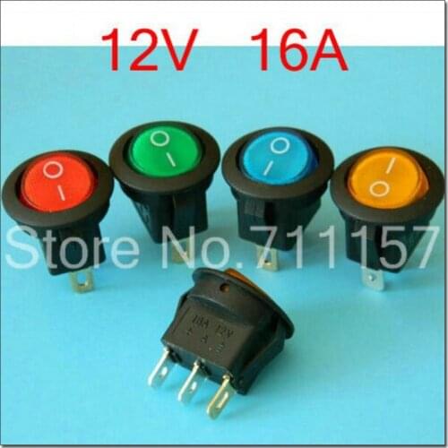 Wholesale 2000pcs/lot Auto Car Boat Round Rocker ON/OFF SPST Switch 12V 16A 3-Pin 3 Pins
